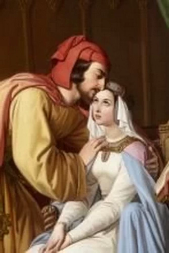 Imelda dei Lambertazzi e Bonifacio dei Geremei - Musei Civici di Como, dettaglio